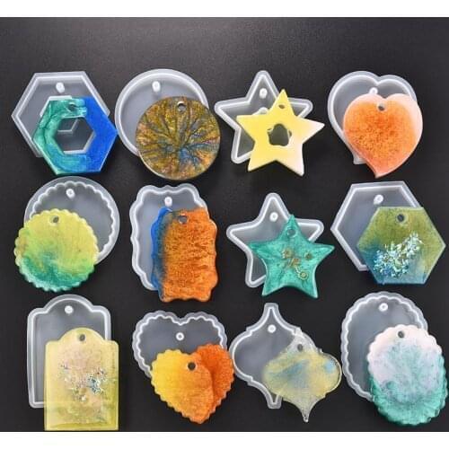 DIY Resin Mold Handmade Pendant Key Chain Silicone Mould UV Epoxy Molds for Jewelry Making Tools
