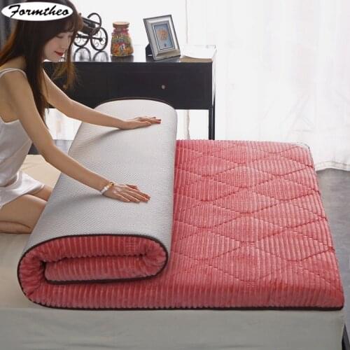 FORMTHEO Fleece Fabric Floor Bed Topper Winter Thicken Single Double Mattress Mat Pad 90*190 120*200cm
