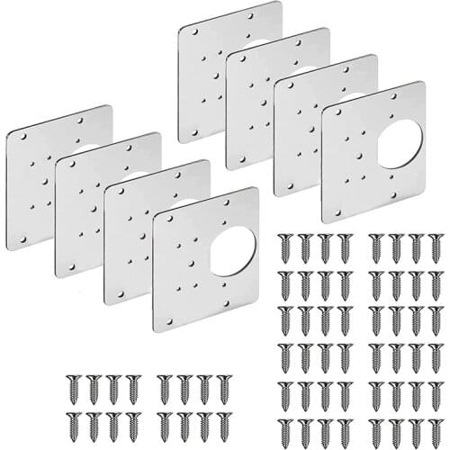 Hot XD-8Pcs Hinge Repair Plate with 12 Mounting Holes Pratical Repair Accessory for Furniture Cabinet Drawer Door Window