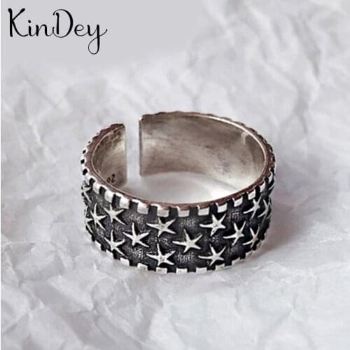 Personality Punk Vintage Star Rings For Women Men Resizable Size Rings Fashion Trendy Boho Jewelry 2021