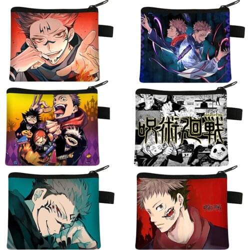 Jujutsu Kaisen Coin Purse Japanese Anime Boys Girls Fashion Coin Bag Mini ID Credit Card Case Portable Coin Holder