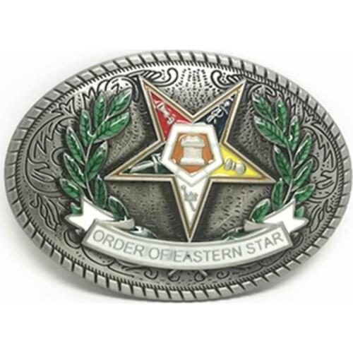 Western cowboy belt buckled 5-star vintage pattern zinc alloy mens fashion buckle suitable for the 4.0 belt
