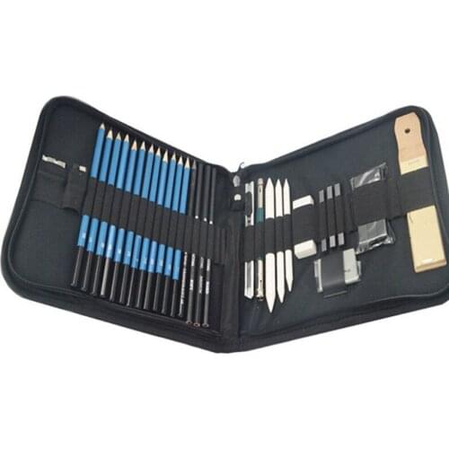 35Pcs Set Professional Sketching Drawing Pencils Charcoal Graphite Stick Complete Graphing Art Kit Tool For Beginner Pro Artists