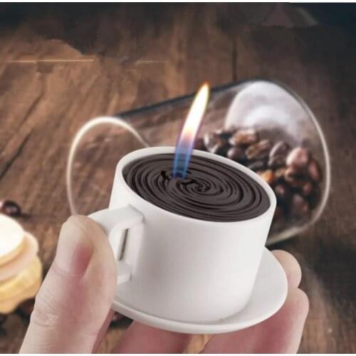 Inflatable Butane Lighter Interesting Personality Creative Mini Coffee Cup Smoking Accessories Gadgets for Men