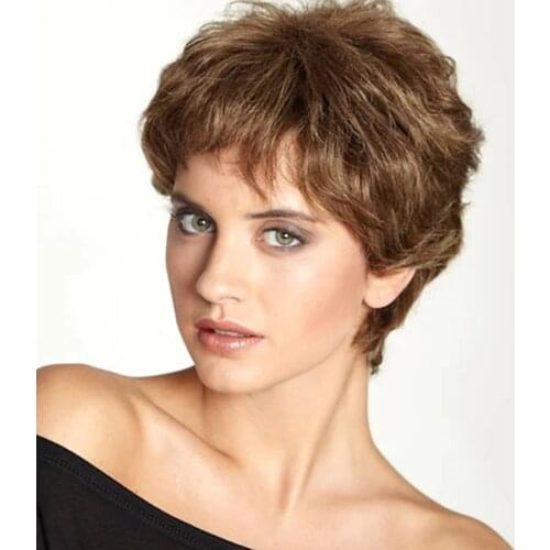 Human Hair Blend Wig women Wig Wavy Short Hairstyles 2020 Berry Wavy Capless costume wig for white women 8 inch