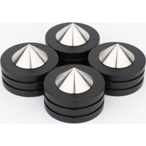 Preffair New Black Crystal Steel Dia 49*37mm Sound Isolation Feet Speaker Spikes Audio Cones HiFi Mounts Amplifier Feet