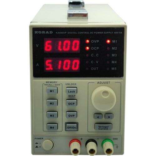 KA6005P Programmable DC Power Supply Adjustable Voltage 0 to 60V Current 0 to 5A 0.01V 0.001A USB RS232 Data Storage