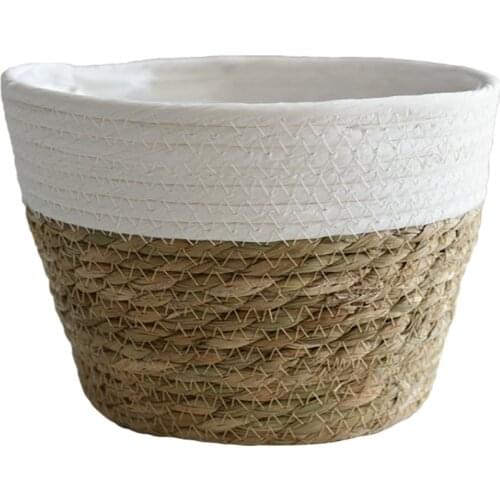 Handmade Rattan Straw Flower Pot Storage Basket Natural Design Hand-woven Durable To Use And Easy To Store Flowerpot Containers