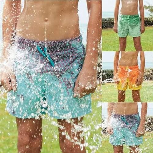 Men Beach Surfing Magic Water Change Color Swimming Shorts Color Chaning Swim Quick Dry Brief Bathing Trunk Diving Summer Shorts
