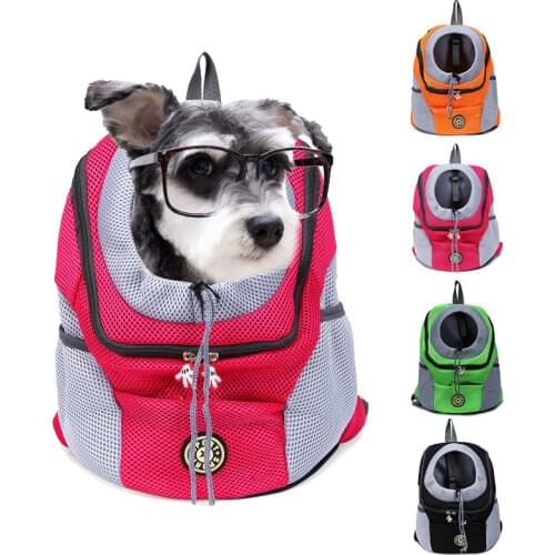 Foldable Out Double Shoulder Portable Travel Backpack Outdoor Pet Dog Cat Carrier Bag Front Bag Mesh Backpack Head