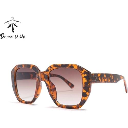 DRESSUUP Square Vintage Sunglasses Women 2020 Fashion Leopard Sun Glasses Sexy Ladies Eyewears UV400 Goggles Oval Glasses