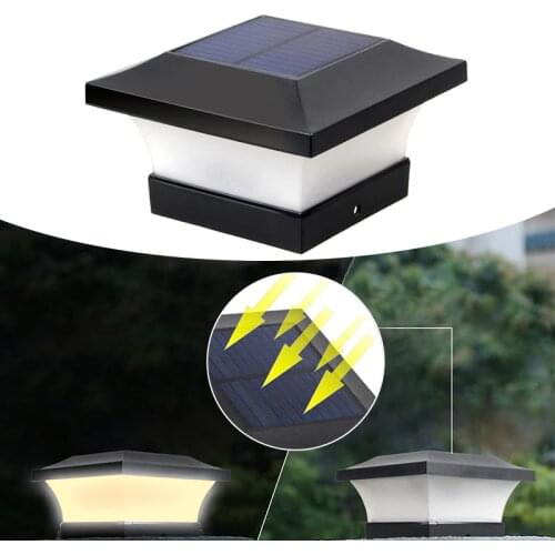 LED Solar Powered LED Post Deck Cap Square Fence Landscape Lamp Light Waterproof IP65 Landscape Lamp Garden veiw Decorations