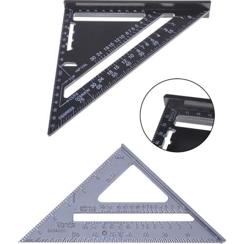 7" Square Triangular Hot Sale Ruler Metal Angle Square Woodworking Measuring Speed Square Angle Protractor Rulers Measuring Tool