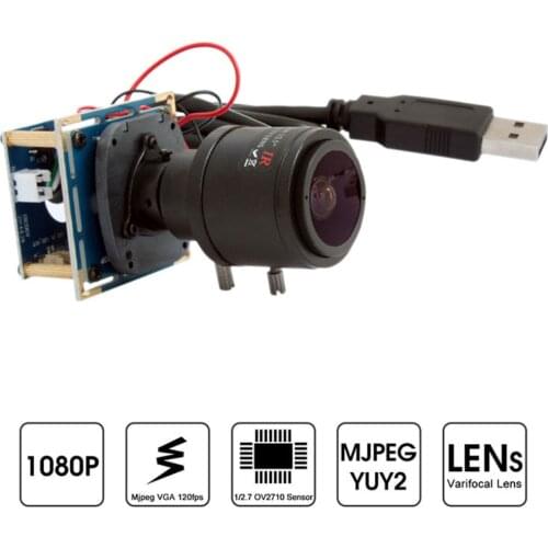 2pcs 2.0megapixel video security usb camera full hd 1080p usb camera module with 2.8-12mm varifocal lens