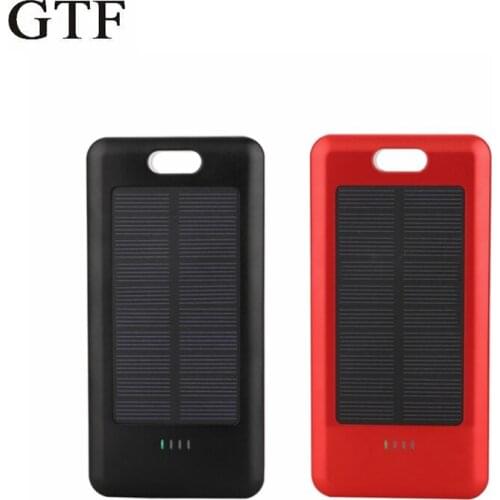 GTF Ultra-thin 10000mAh solar power bank USB with line portable large capacity for charging universal mobile with LED lights