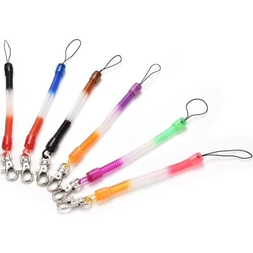 JETTING Retractable telephone cord spring key chain plastic keychain tool elastic rope spring rope phone straps 1pcs
