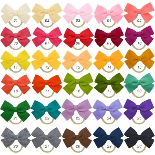 3.9" Solid Felt Bows With Nylon Headband For Children Girls Kids Baby Very Soft Nylon Headband Hair Accessories 36pcs/lot