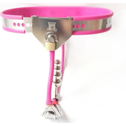 Female Chastity Belt Pants Stainless Steel Strapon Chastity Device Chastity Lock With Anal Plug BDSM Bondage Sex Toys For Women