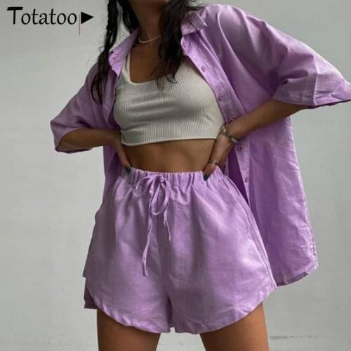Totatoop Women Lounge Wear Summer Solid Tracksuit Shorts Set Short Sleeve Shirt Tops And Wide Leg Shorts Outfit Two Piece Set