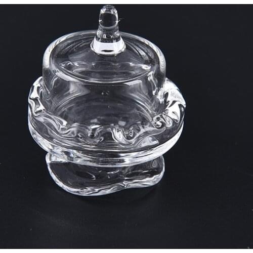 1:12 Dollhouse Miniaturas Furniture Transparent Candy Jar Glass Dessert Fruit Tray Dollhouse Miniatures Accessories