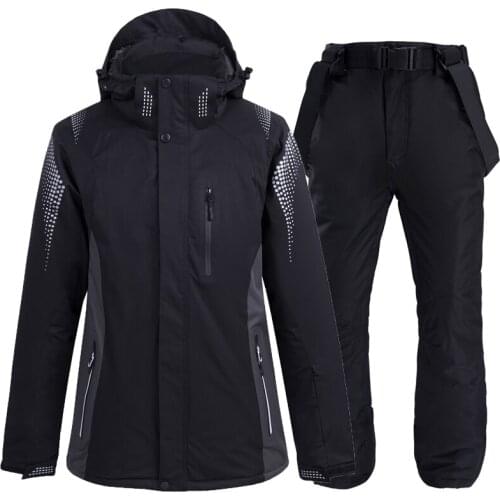 -30 Men and Women Snow Suit Snowboard Clothing Winter Outdoor Sports Wear Waterproof Thicken Warm Costumes Ski Jackets + Pants