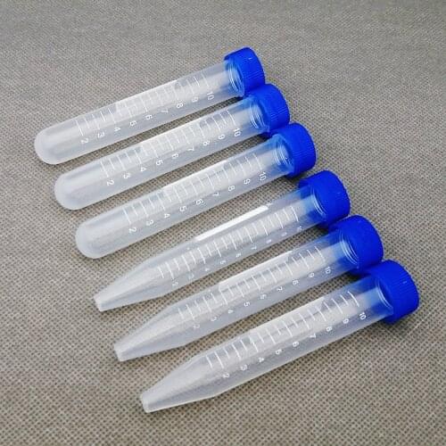 50pcs 100pcs 10ml Plastic Transparent Centrifuge Tube with Screw Cap Laboratory V-bottom and U-bottom Sample Tubes
