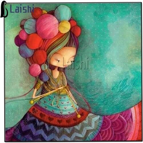 5D diamond painting Muppet Woollen Skirt Little Girl Full Drill Embroidery Cross Stitch Mosaic Childrens cartoon handmade gifts