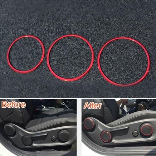 Car Interior 3pcs/set Aluminium Alloy Seat Adjustive Switch Button Decoration Frame Cover Ring Fit For Benz GLA200 2015