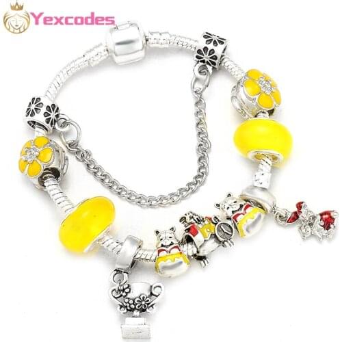 Yexcodes New Floral Charm Ladies Bracelet Silver Plated Snake Bone Chain, Brand Bracelet Bracelet Gift Direct Shipment