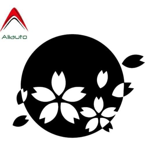 Aliauto Flower Car Sticker Cherry Blossoms Automobile Accessories JDM PVC Decal for Toyota Volkswagen Renault Peugeot,14cm*11cm