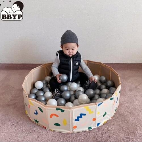 Kids Playpen Ocean Ball Pit Baby Infant Foldable Pool Soft Round Colorful Balls Fence Play Space Room Decoration