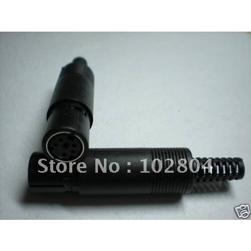 Mini DIN Jack Female Connector 3 Pin or 4 Pin 5 Pin 6 Pin 8 Pin with Plastic Handle 100 pcs per Lot