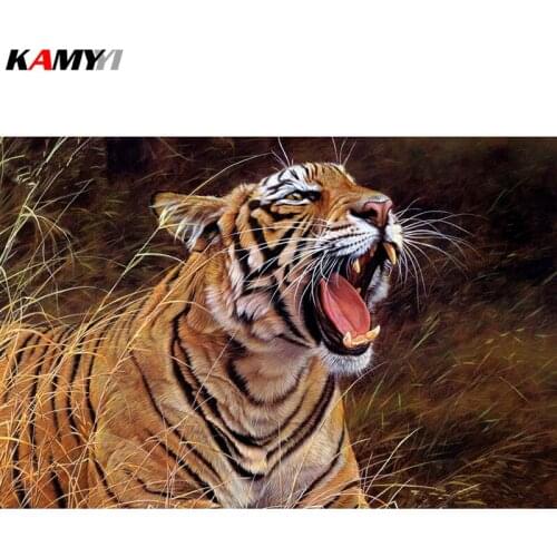 KAMY YI Full Drill Diamond Embroidery Cross Stitch Tiger animal 5D DIY Full Square/Round Drill Diamond Painting HYY