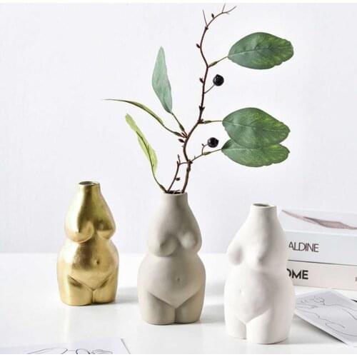 Ceramics Body Art Female Nude Manual Tabletop Ceramic Vase Abstract Vase Flower Pot Home Living Room Accessories Flower Vase