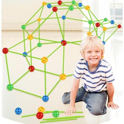 Creativity Luminous Noctilucent Hut House Toy Kids Play Game Fortress Builder Castles Tents Fort Kit Tunnel For Children