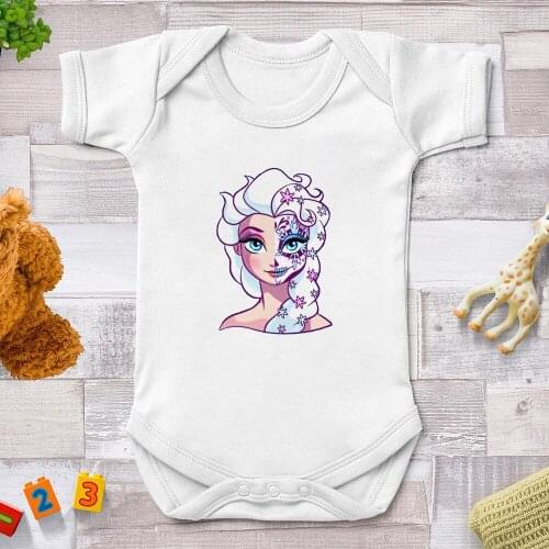Baby Summer Clothes Baby Rompers Frozen Princess Elsa Printed Infant Bodysuits Newborn Jumpsuits For Bebes 0-24M
