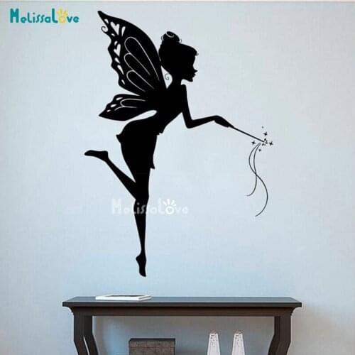 Whole Fairy Silhouette Cute Wall Decals Home Girls Bedroom Nursery Room Sweet Decor Art Wall Stickers Vinyl Wall Mural Wm-306