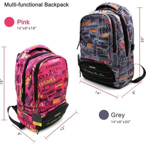 CUESOUL Multi-functional Waterproof Travel Laptop Backpack,Extra Large Capacity,Special design for Dart Tour
