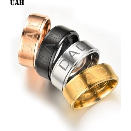 UAH ew Arrive Stainless Steel Dad Ring Engraved Love You Dad Mens Ring Jewelry