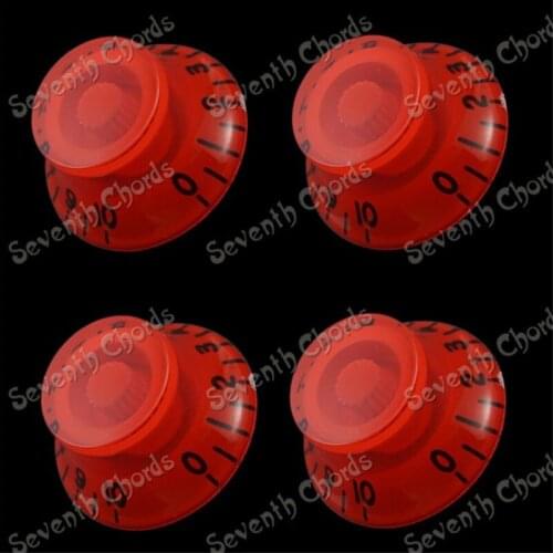 A Set of 4 Top Hat Guitar Speed Knobs Red guitar accessories parts