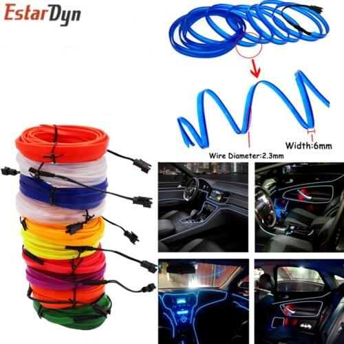 Neon Light 6mm Sewing Edge EL Wire Led Dance Party Decor Car Lights Neon LED lamp Flexible 2.3MM Rope Tube LED Strip 3V/5V/12V