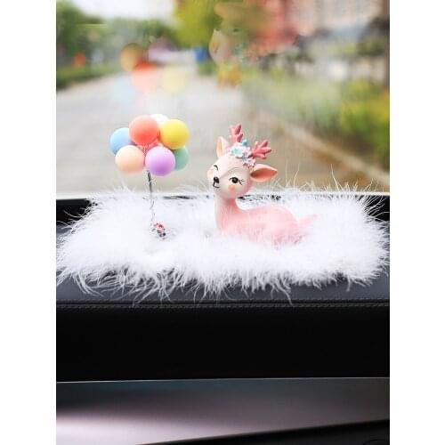 New Creative Elegant Deer Resin Safe Driving Colorful Balloon Home Office Car Interior Decoration Ladies Gift