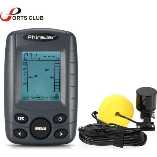 Portable 2.4 Inch LCD Fish Finder 240FT Depth Range Fishing Finder with Wired Sonar Sensor Transducer