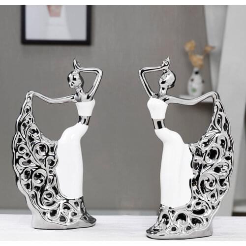 Simple Modern Art Ceramic Dancer Ornaments Home Livingroom Figurines Accessories Office Desktop Furnishing Decoration Crafts