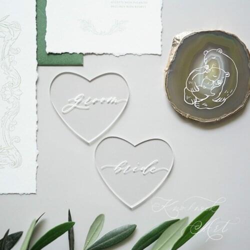 Heart Shaped Clear Acrylic Place Cards Blank Laser Cut For Wedding Invitations Guest Name Table Number Signs Party Events
