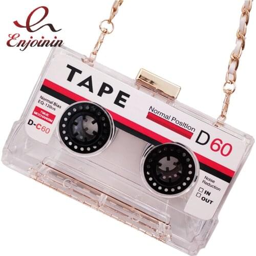 New Fun design personalized fashion tape transparent acrylic modeling mini messenger bag ladies handbag shoulder bag purse party