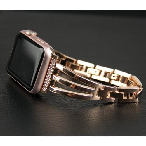 Luxury Metal Strap for Apple Watch Band 6 5 4 3 2 1 SE Women Style Apple Watch 44mm 40mm 42mm 38mm Bracelet Strap for iWatch