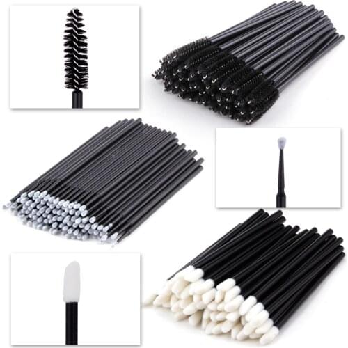 200Pcs Eyelash Brush Microbrush Spoolie Disposable Cotton Swab Lip Eyebrow Brush Mascara Wand Applicator Lashes Cosmetic Tools
