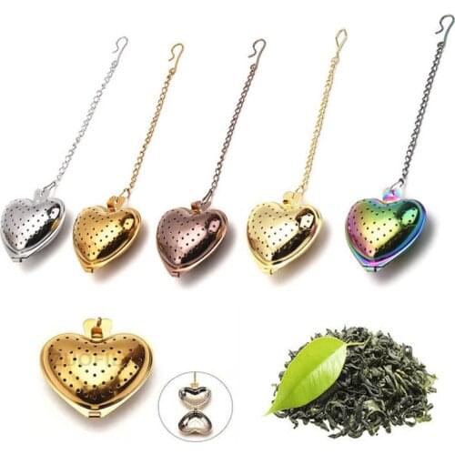 Stainless Steel Creative Tea Infuser Metal Heart Shape Reusable Tea Coffee Filter Strainer Teapot Accessory Kitchen Gadget Tool