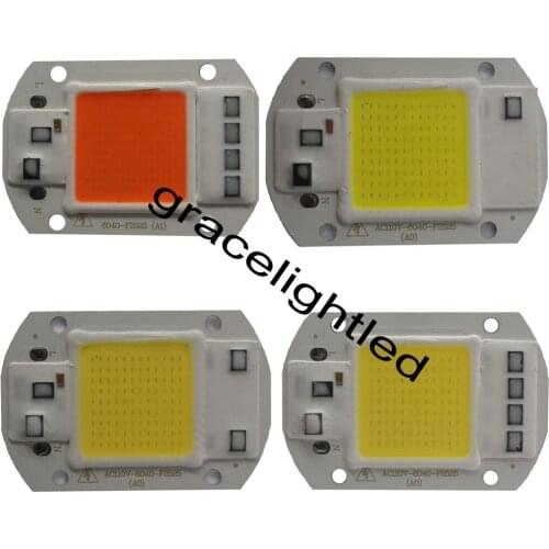 20W 30W 50W full spectrum 380-840nm white warm white LED Floodlight COB Chip 110V 220V Input Integrated Smart IC Driver